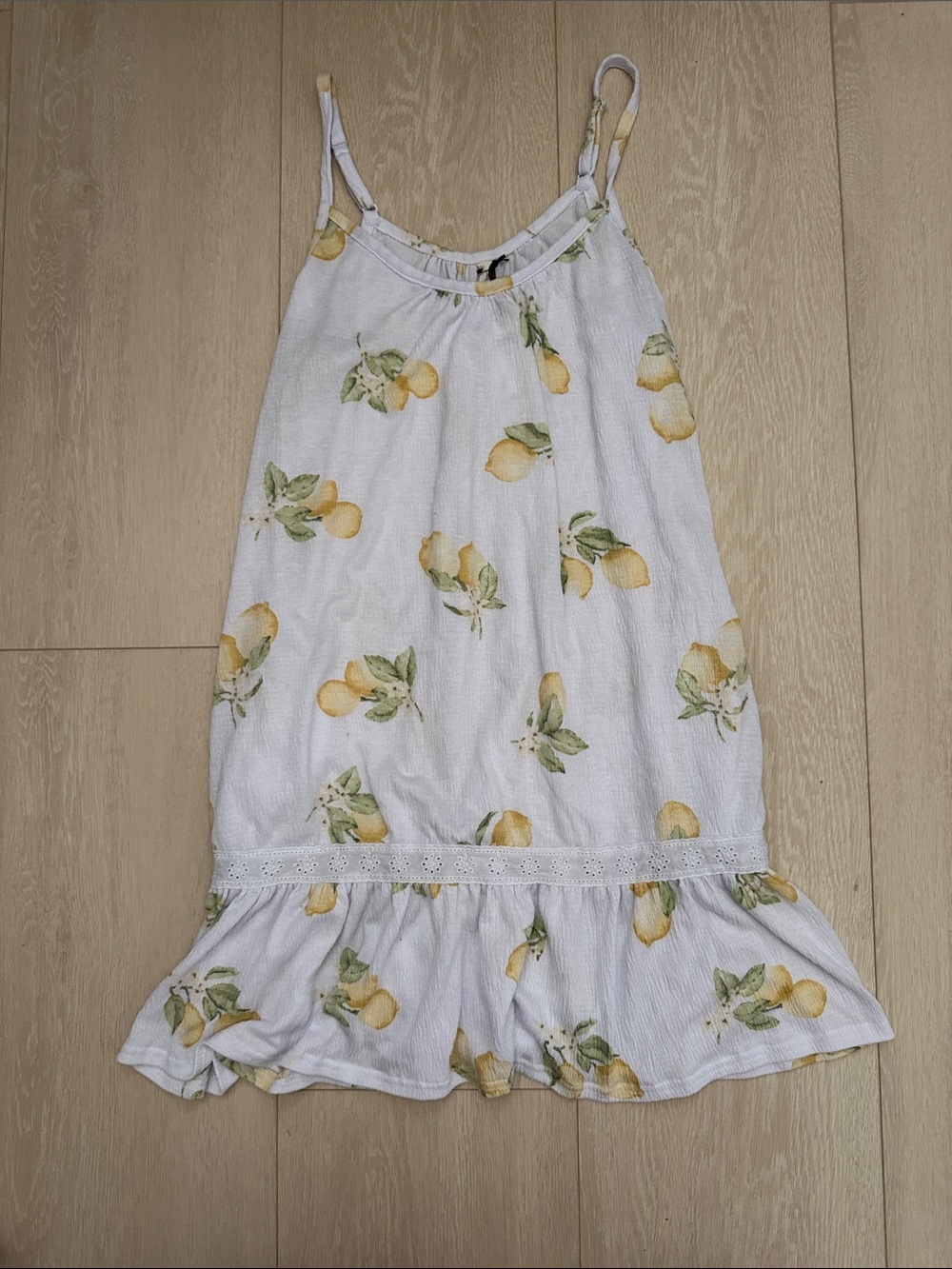 Laura Ashley White Lemon Print Mini Sundress